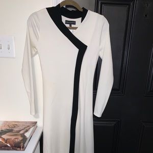 White and black gown